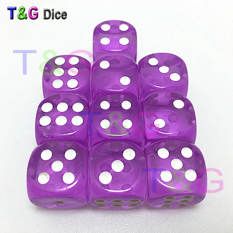 Красочные 14 мм 10 шт./компл. Акриловые Игральные Кости d6 6-сторонние игральные