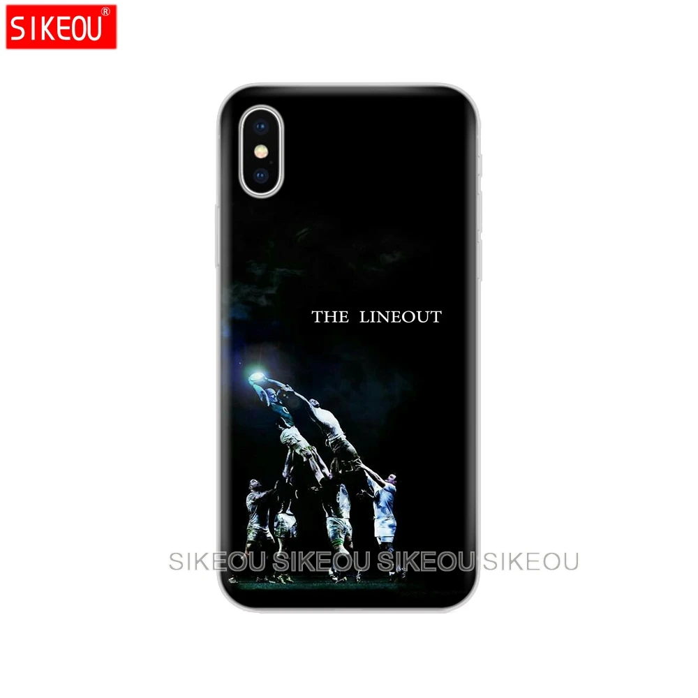 Силиконовый чехол для телефона Iphone 6X8 7 6s 5 5s SE Plus 10 XR XS Max спортивный регби|Бамперы| |