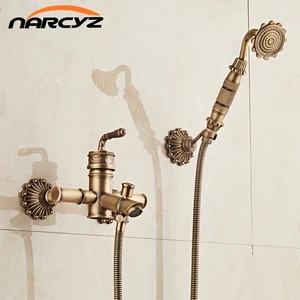 Бесплатная доставка бамбуковый смеситель для душа смеситель античная бронза латунь смеситель для душа набор смеситель для ванны Torneira для ванны XT333