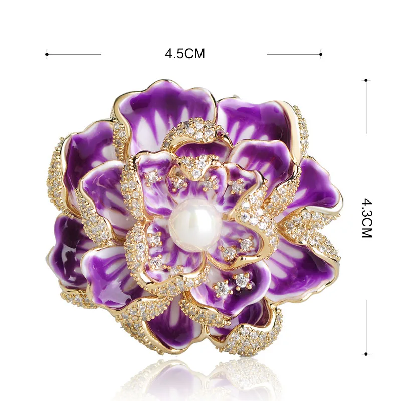 Роскошная эмалированная брошь Funmor цветок медные булавки для женщин и девушек