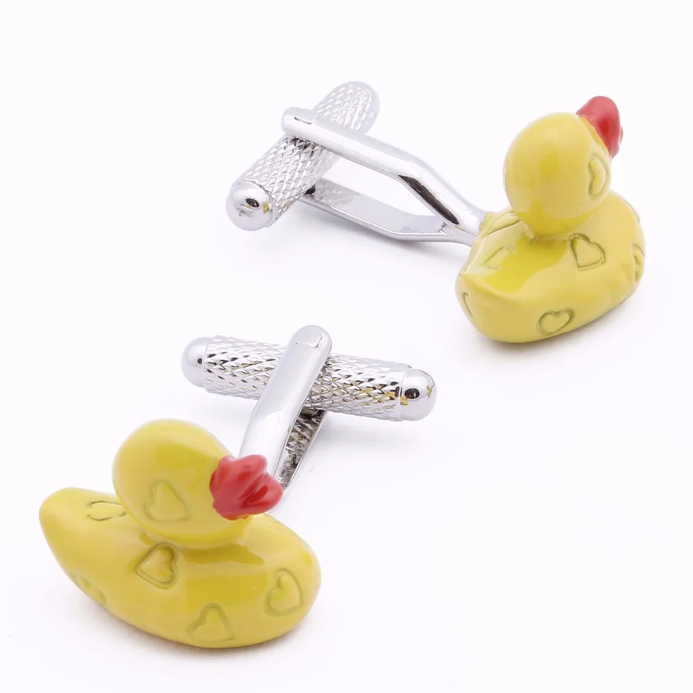 Милая желтая утка запонки необычный подарок для мальчиков вечерние ювелирные