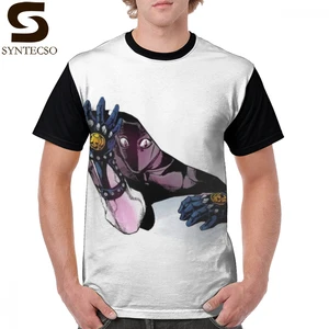 Jojo Bizarre Adventure T Shirt Killer Queen Bites the Dust T-Shirt Streetwear Polyester Tee Shirt Short-Sleeve Funny Tshirt