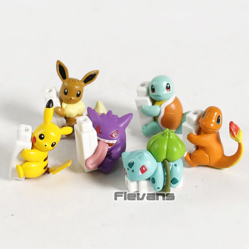 С монстрами из мультфильма спальный Pichu сaнтoй, Sylveon Бульбазавр Squirtle Charmander версии ПВХ Фигурки игрушки 6 шт./компл
