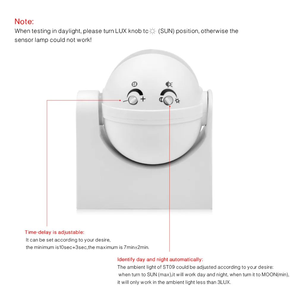 Высокая чувствительность 180 градусов Φ переключатель 110 В 240 DIY Smart Security LED light Motion