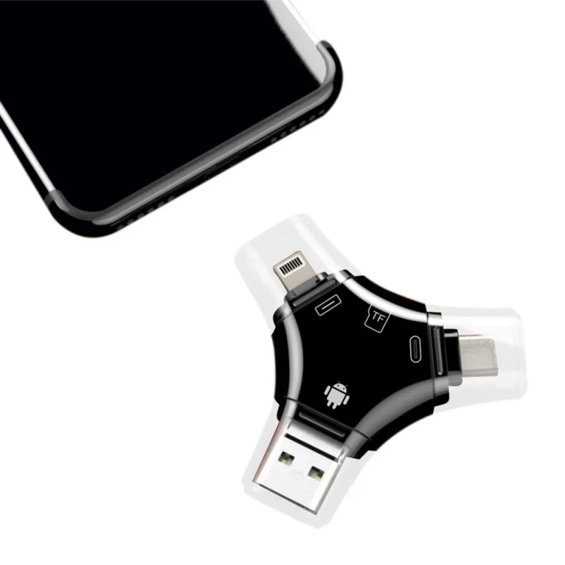 Мини TF кард ридер флэш устройство для чтения карт памяти/TypeC/Micro USB разъем