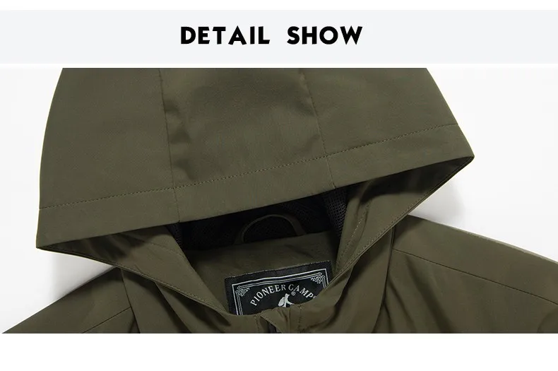Пионерский лагерь, Тренч, Мужская брендовая одежда, высокое качество, мужской длинный армейский зеленый Тренч, ветровка, куртка 611315