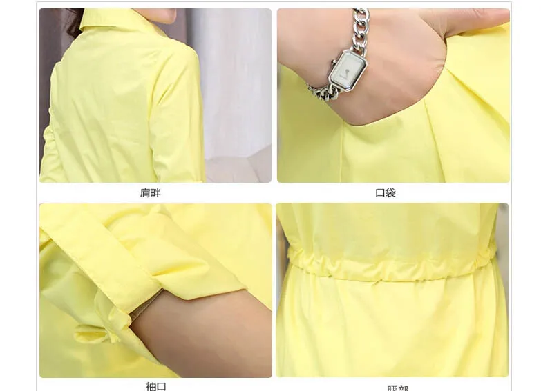 2016 Новую Рубашку Женщин Плюс Размер Женщина Блузка Рабочая Одежда Леди Длинное