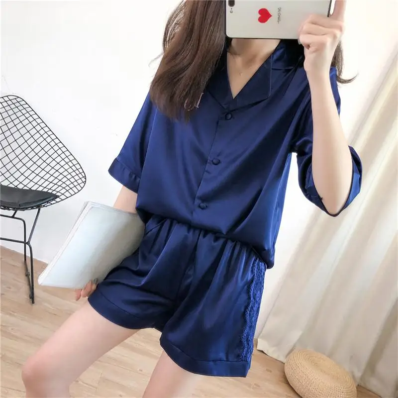 Женские пижамные комплекты модные роскошные из двух предметов искусственного