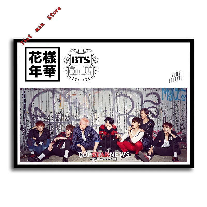 Kpop bangtan Плакаты для мальчиков наклейки на стену белая бумага принты украшение дома искусство подарок