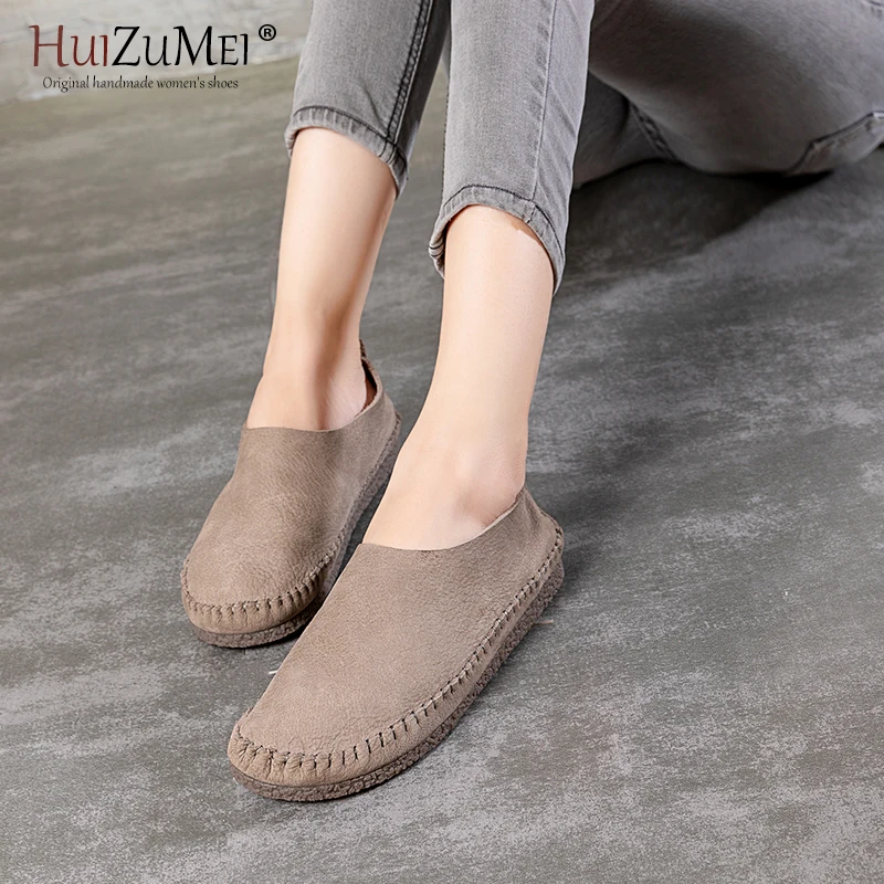 HUIZUMEI/последние рождественские подарки женская обувь на плоской подошве без