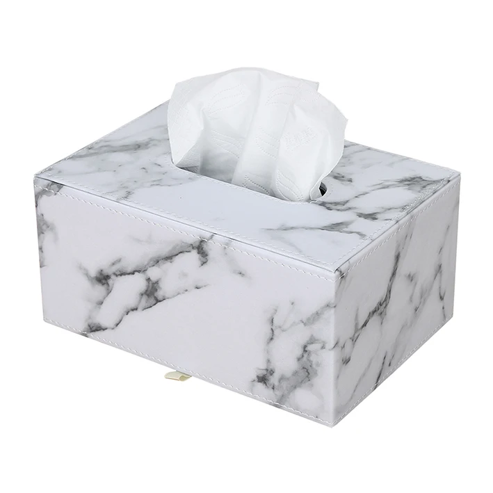 1915 marble grain Мраморная деревянная коробка из искусственной кожи, 150 страниц, элегантная королевская машина для дома, прямоугольная форма, Мраморная коробка для салфеток, контейнер для полотенец, салфеток, держатель для салфеток - Цвет: 1915 marble grain