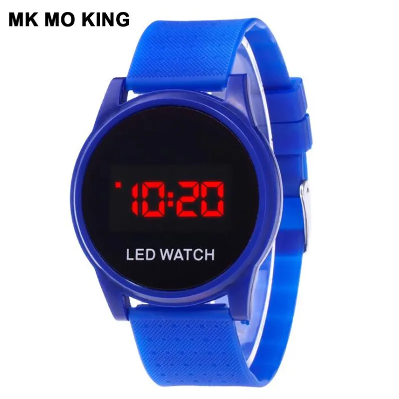 Часы для пар со светодиодным сенсорным экраном модные спортивные женские часы