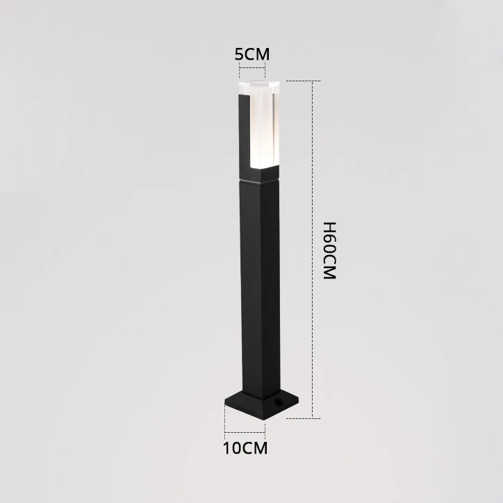 Lawn light H60CM Современный 220 В 110 В IP44 светодиодный настенный светильник для улицы, водонепроницаемый светильник для улицы, улицы, дома, крыльца, ворот, сада - Испускаемый цвет: Lawn light H60CM