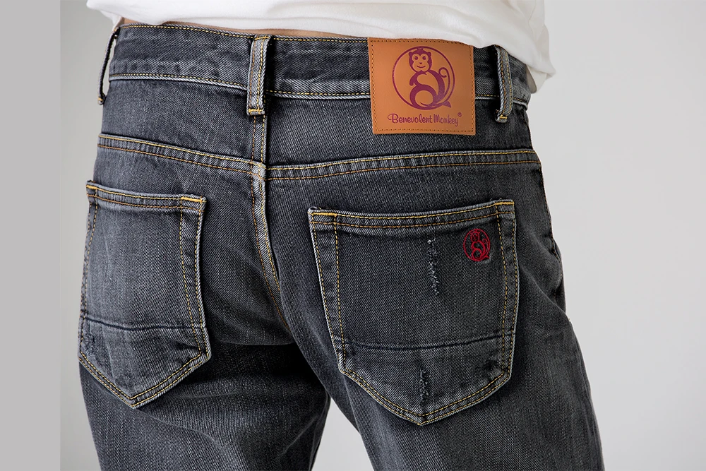 Benevolent обезьяна зимние джинсы для мужчин selvedge деним Хлопок Винтаж Свободные отверстие мода Корейская версия брюки с широким