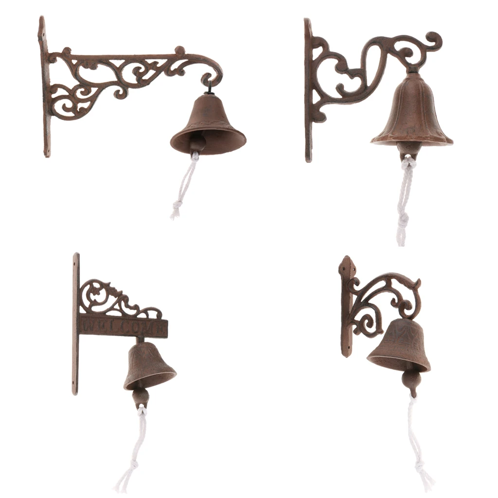 Винтажный стиль коричневый металлический Железный дверной звонок настенный