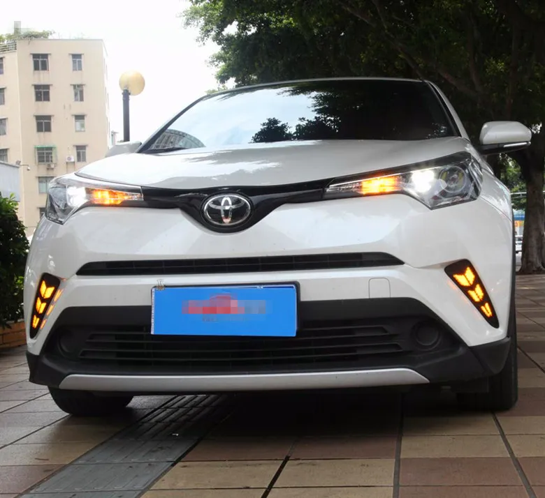 Автомобильные мигающие 2 шт. дневные ходовые огни для Toyota CHR C-HR 2017 2018 СВЕТОДИОДНЫЕ