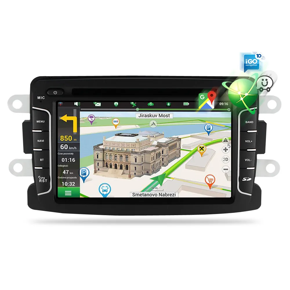 Автомобильный мультимедийный DVD плеер 7 дюймов Android 9 0 GPS для Renault Duster Sandero Dacia LADA Xray 2