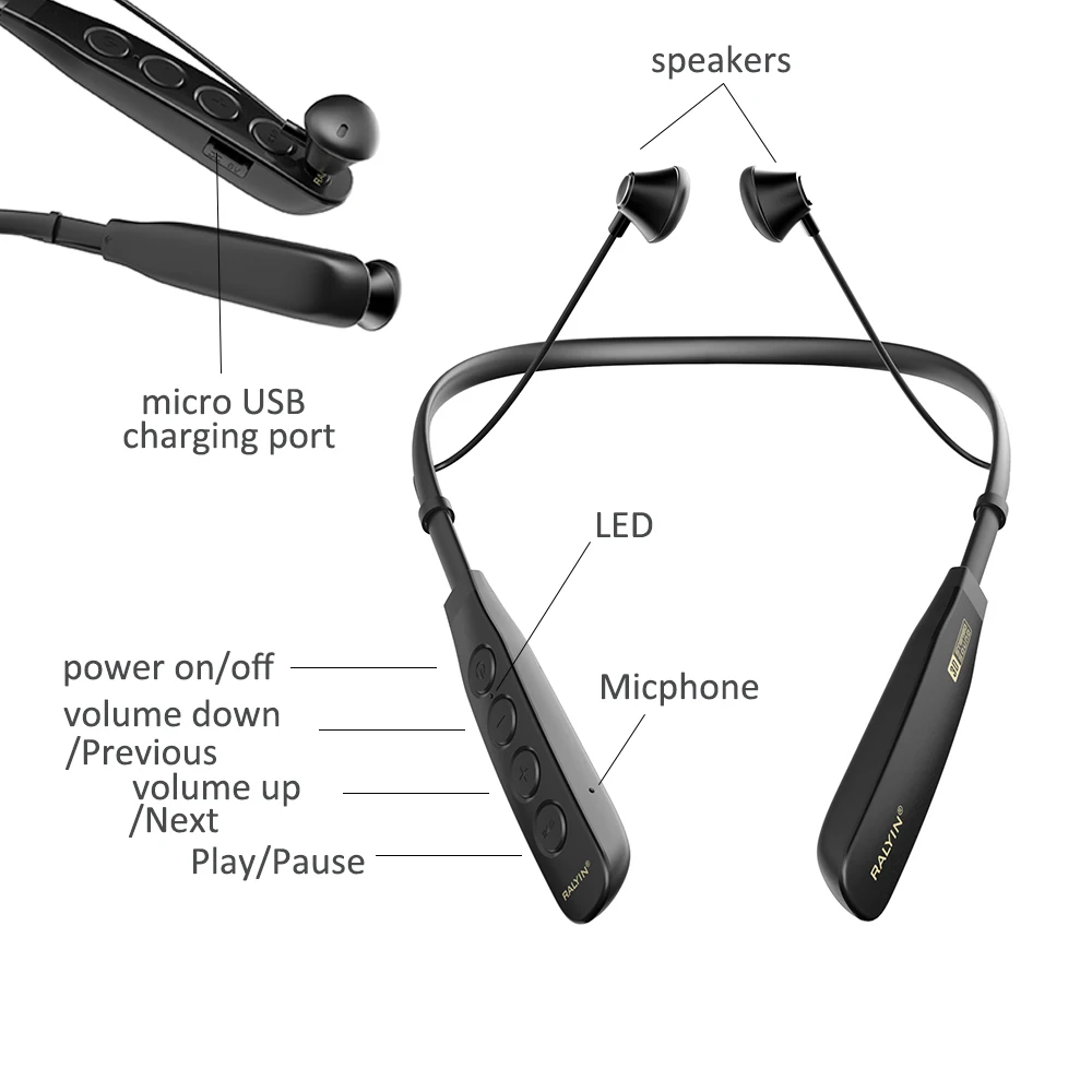 Rylin M8 IPX6 водонепроницаемые Bluetooth 4 1 наушники беспроводные 10 часов гарнитура HiFi