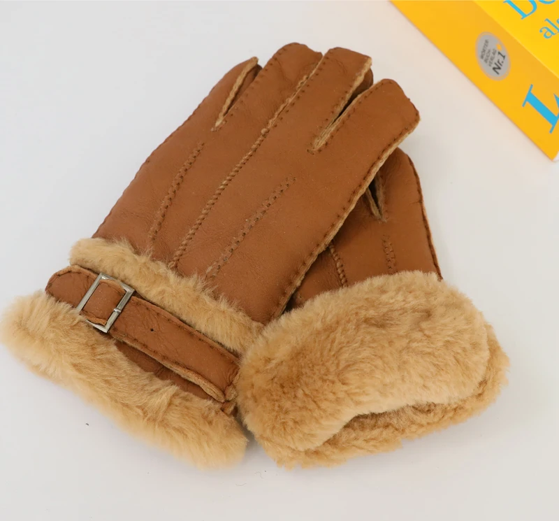 

2019 winter 100% genuine sheep fur men's fur gloves outdoor mittens for men skiing men gloves warm fur gloves hand made