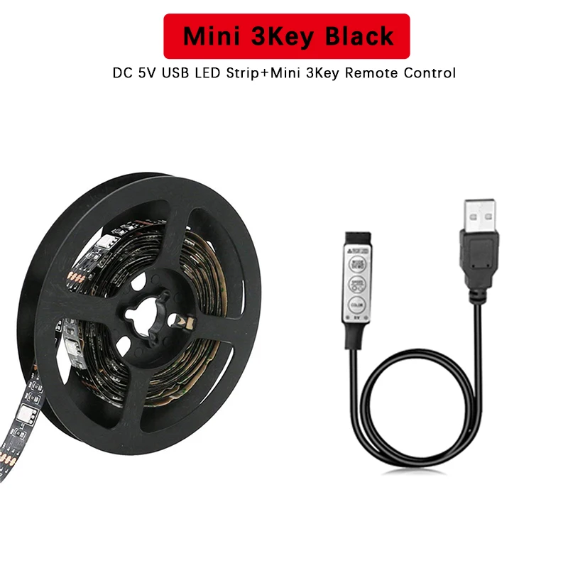 Mini 3Key Set USB Светодиодные ленты светильник ТВ Подсветка 5V Водонепроницаемый RGB SMD 5050 светодиодный лента светильник s для компьютера украшение для ПК светильник Инж - Испускаемый цвет: Mini 3Key Set