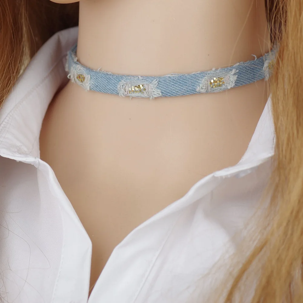 GEREIT 2017 новейшее богемное Синее джинсовое женское колье чокер национальное с