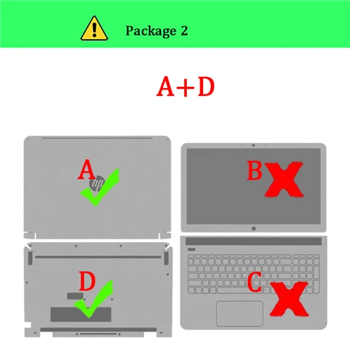 Package-2 A D Тетрадь кожи для hp ENVY 15-K028TX 15-K032TX 15-AE020TX 15-P074TX 14-U005TX 14-K002TX X360 15-CN0002TX ноутбуков Стикеры - Цвет: Package-2 A D