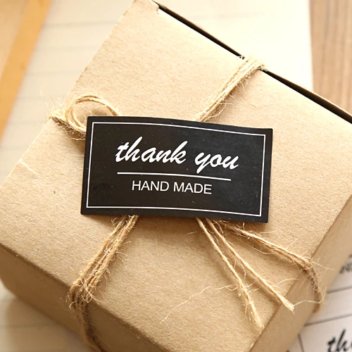 

80pcs/lot Black and white Hand made gift seal stickers Simple Thank you series paper stationery sticker label supplies (ss-1568)