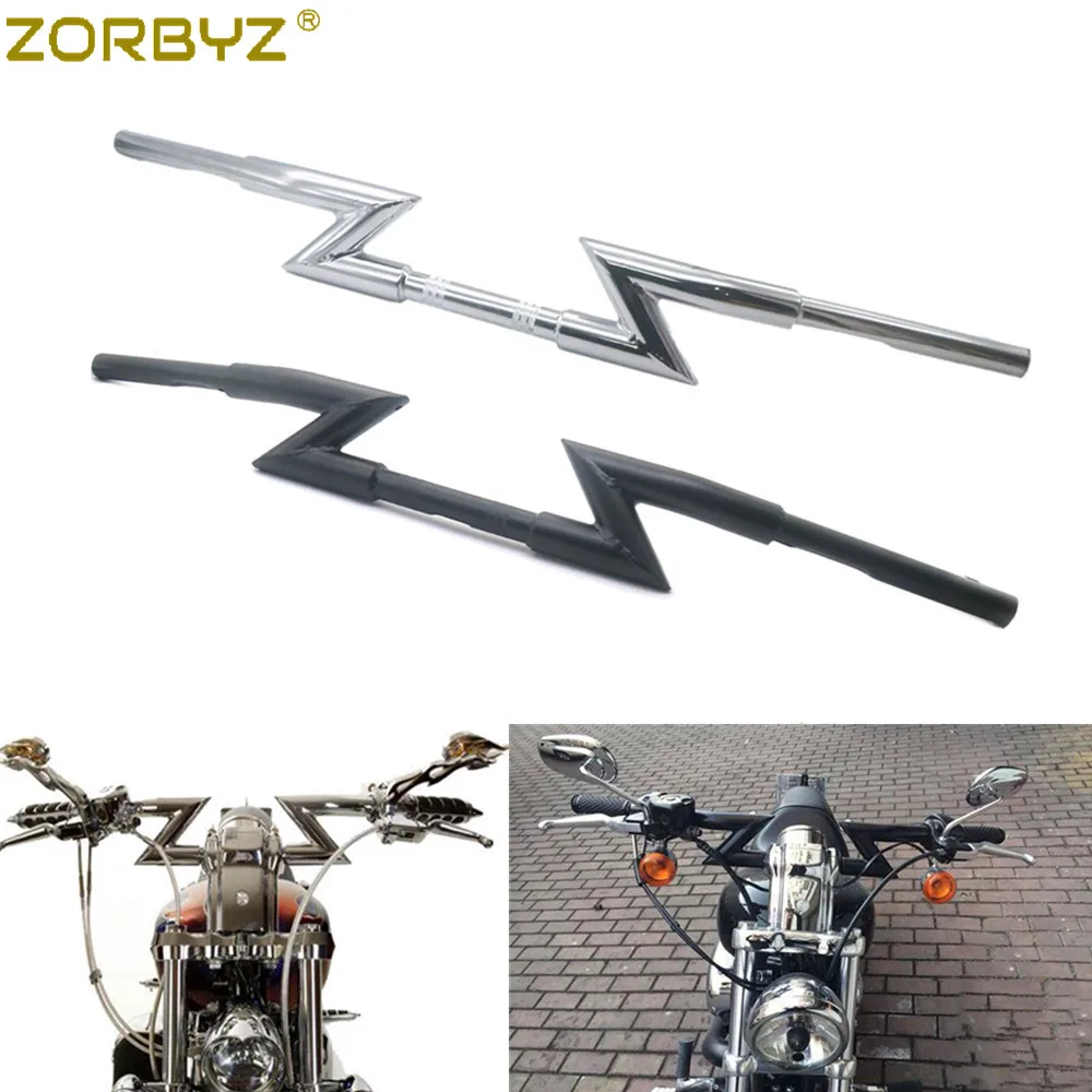 ZORBYZ 1 &quot25 мм мотоциклетный металлический черный/Хромированный руль Z бар для Honda