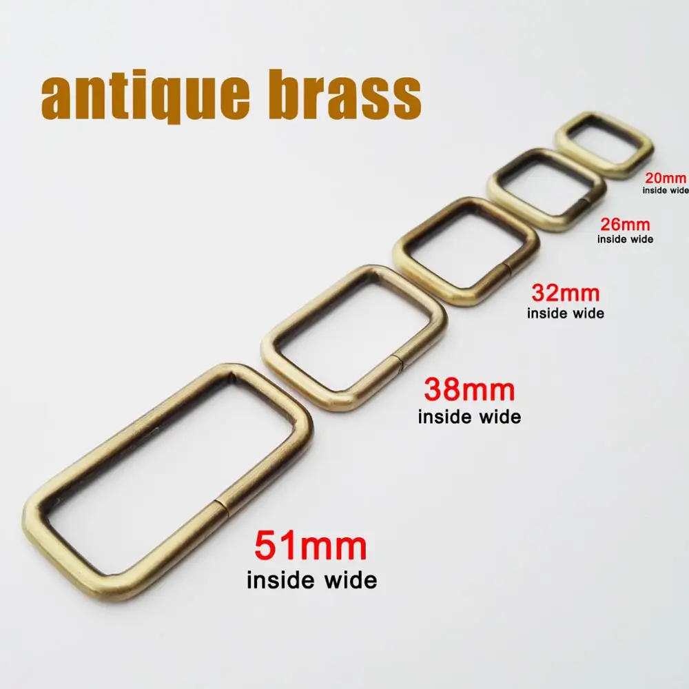 antique brass DIY металлическая сверхмощная толщина сумка кожаная сумка кошелек ремень веб Прямоугольник квадратный D кольцо Пряжка Застежка собачий ошейник ча - Цвет: antique brass