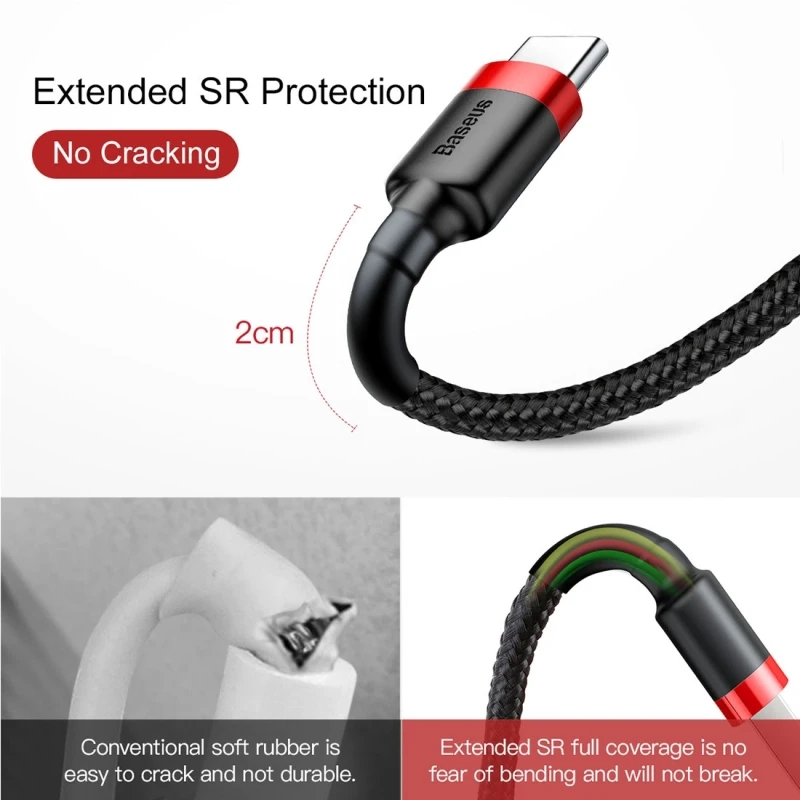 Зарядный кабель HAWEEL 2 м макс. А USB для телефона/Type-C Samsung Huawei Xiaomi и других смартфонов