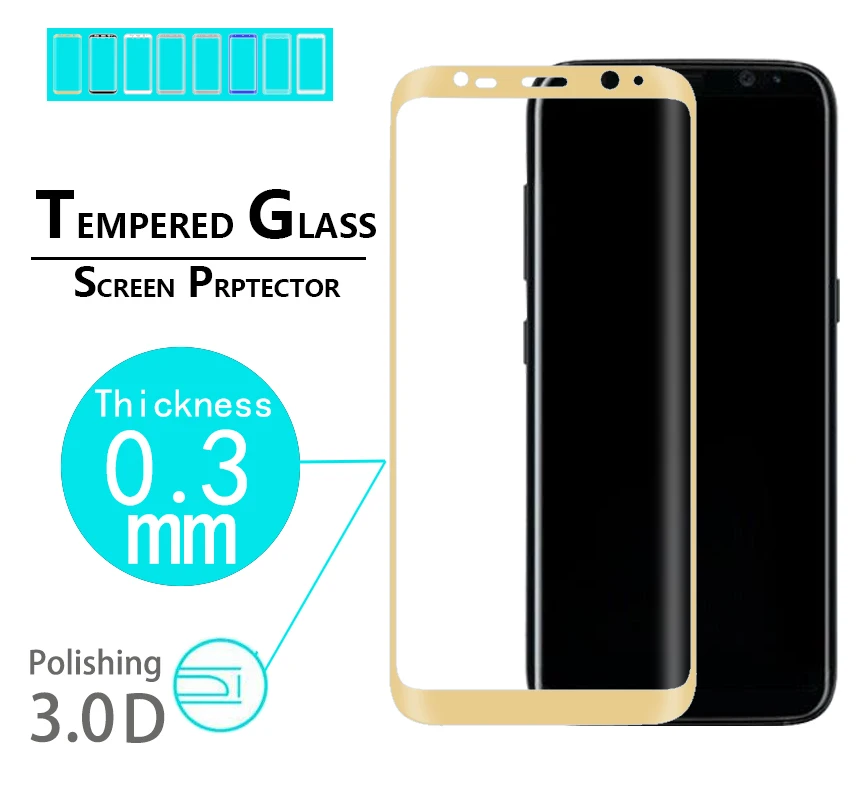 

Защитное стекло, закаленное стекло 3D для Samsung Galaxy S8 G9500