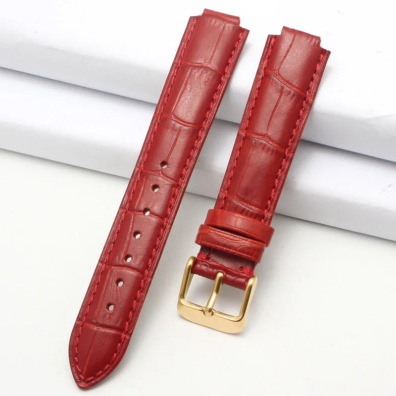 10 Bullet кожаный ремешок для часов из телячьей кожи для Casio Sheen-3034 Дамский цветной браслет 16X10 мм Черный Коричневый Белый Красный - Цвет ремешка: 10