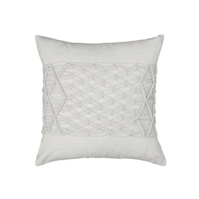 D Beige Macrame Hand-woven Cotton Thread Pillow Cover 45x45cm Geometric Bohemia Home Decoration - Цвет: D