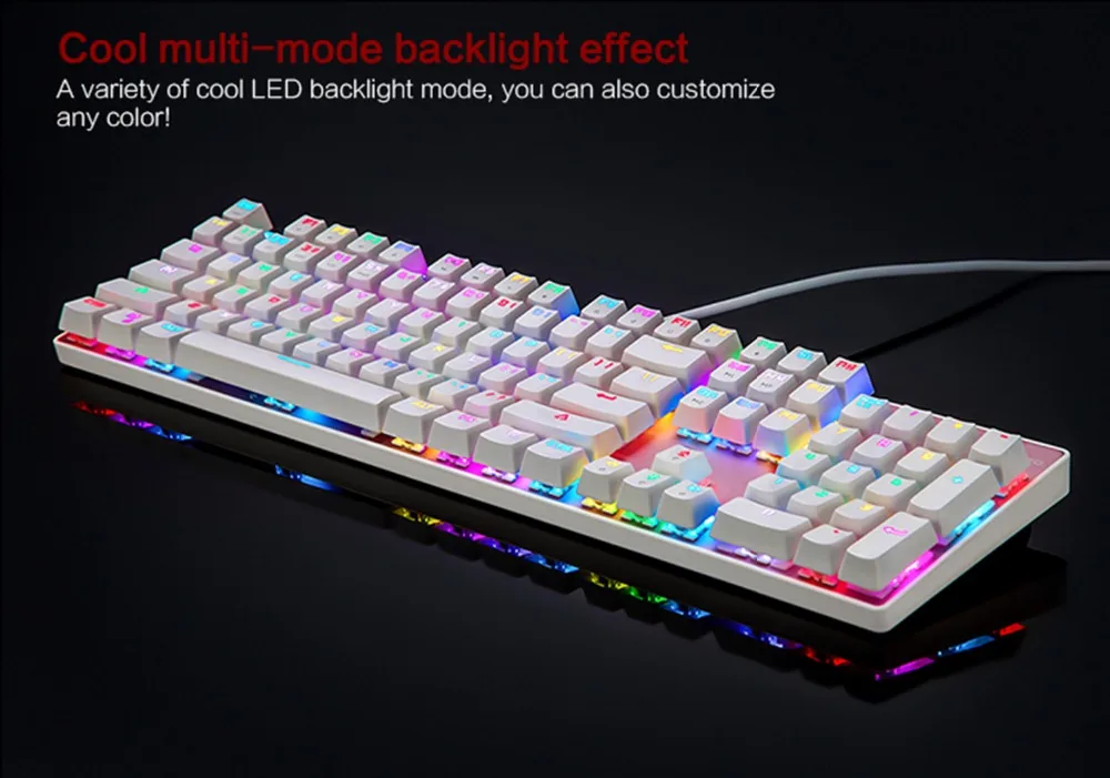 MOTOSPEED CK104 игровой проводной светодиодный Подсветка механическая клавиатура 104 ключей RGB синий переключатель Anti-Ghosting для игр с коробка в подарок