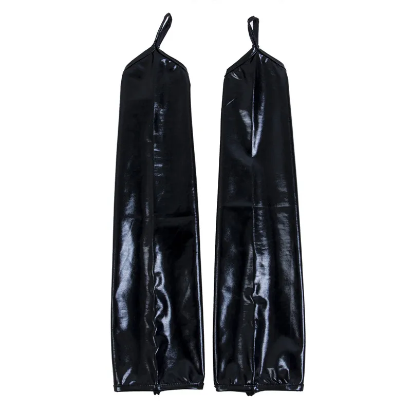 Сексуальные женские перчатки из искусственной кожи ПВХ длинные блестящий