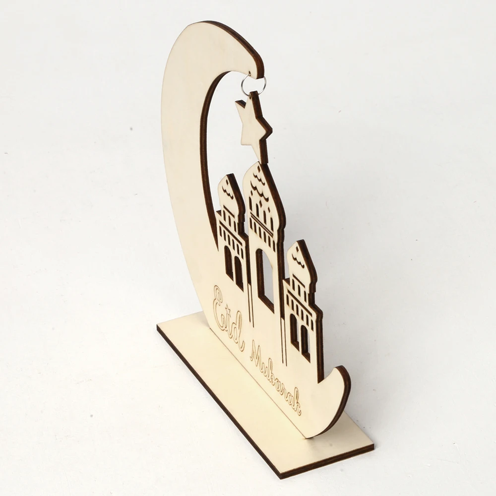 1 шт. Рамадан ИД Мубарак замок луна деревянный орнамент украшение для дома сделай