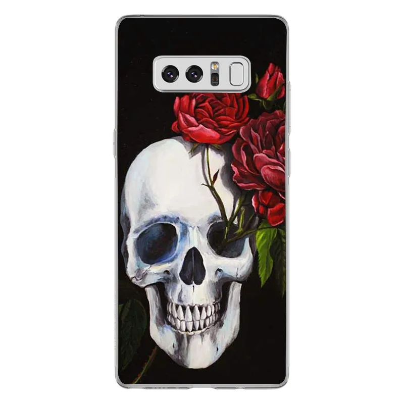 ciciber Cover For Samsung Galaxy Note 10 Plus Case 9 8 5 4 3 Phone Cases Soft Silicone TPU Shell Coque Funda Skull flower |