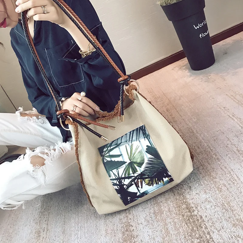 Сумки для женщин 2018 высокое качество новая Холщовая Сумка на плечо вместительная