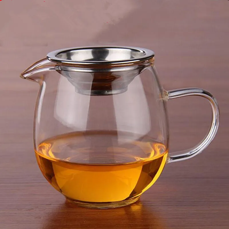 

450 мл термостойкий прозрачный стеклянный чайный горшок ярмарка чашка ча хай ручной работы китайский чайный набор кунг-фу чайный набор чайны...