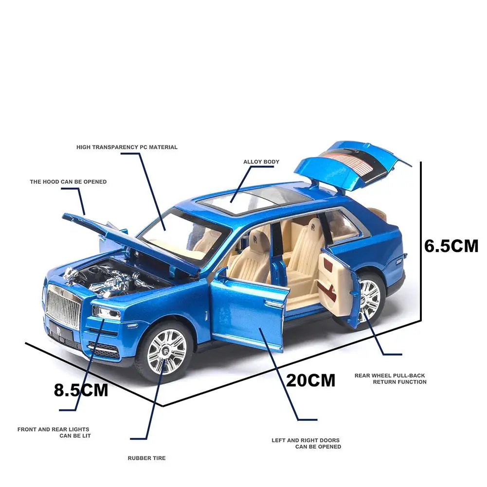 

1/24 Off-road Vehicle SUV Alloy Simulation Pull Back Car for Kids