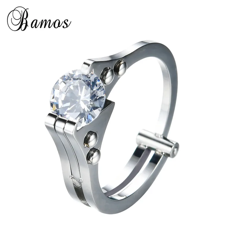 Наручники Bamos в стиле панк бриллианты роскошное кольцо с белым цирконием для