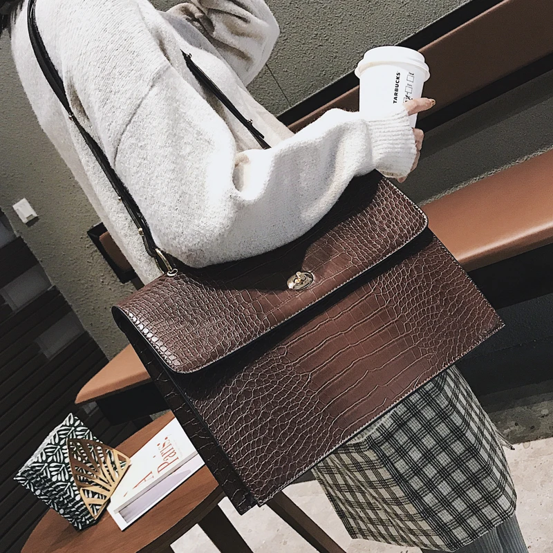 Европейская мода женская большая сумка тоут в ретро стиле новая из искусственной