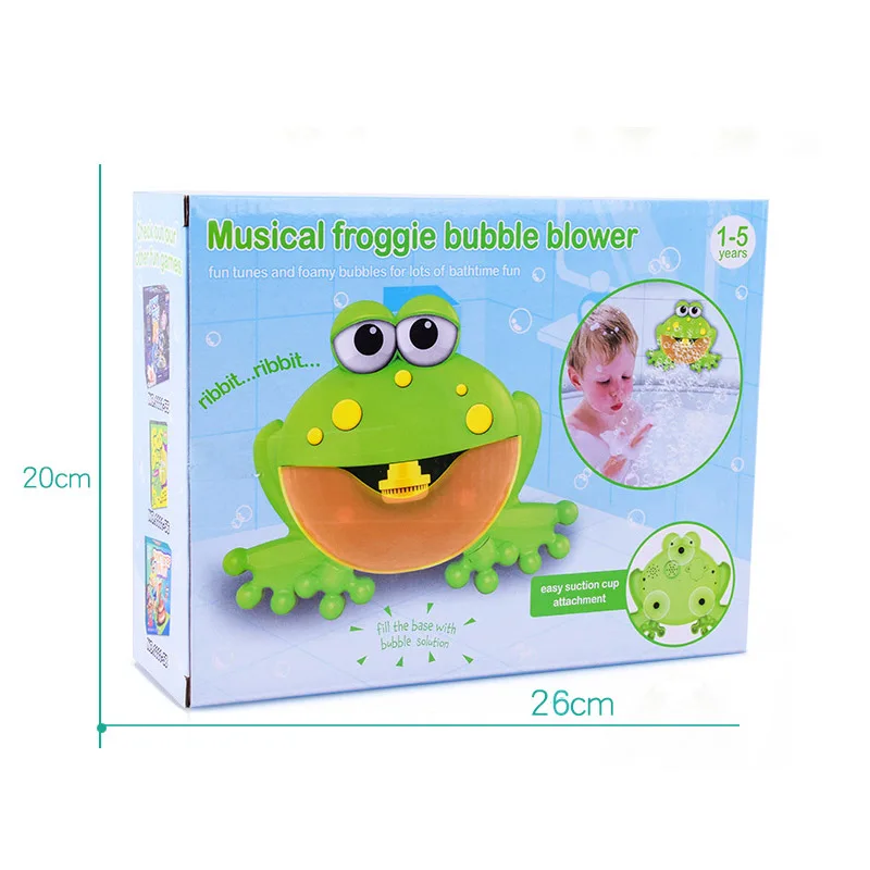 Kids Swimming Water Toys Newborns Baby Bath Bubble Machine Big Frogs Automatic With Music Wash Play Cartoon Educational Toy | Игрушки и