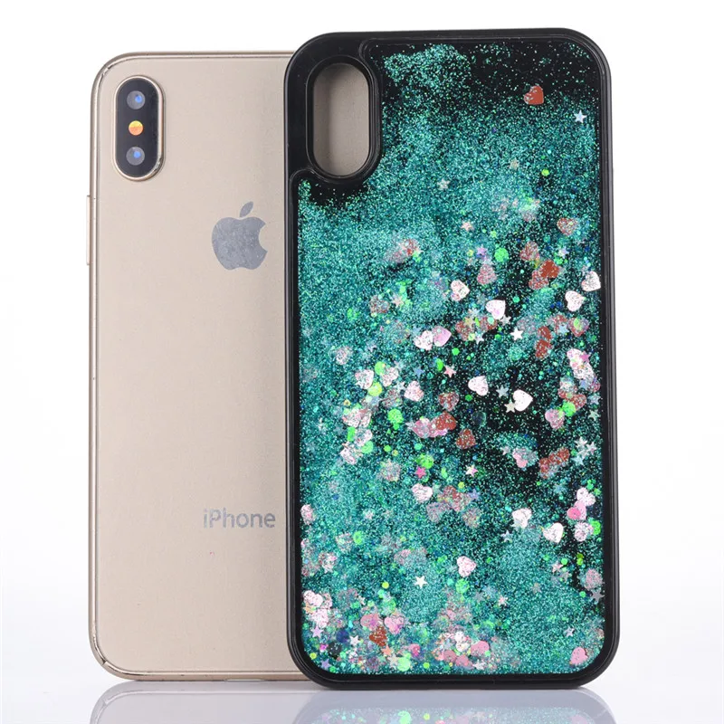 Черные Мягкие сверкающие зыбучие пески чехлы для телефонов Apple iPhone 6 6S Plus 7 7Plus
