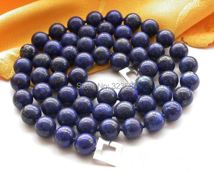 Круглое ожерелье из бисера с синим лазуритом 32 дюйма 12 мм | Украшения и аксессуары