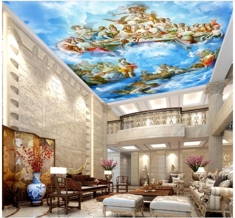 3d wallpaper custom photo The Gospel of heaven is European ceiling murals wall for bedroom walls 3 d picture | Строительство и