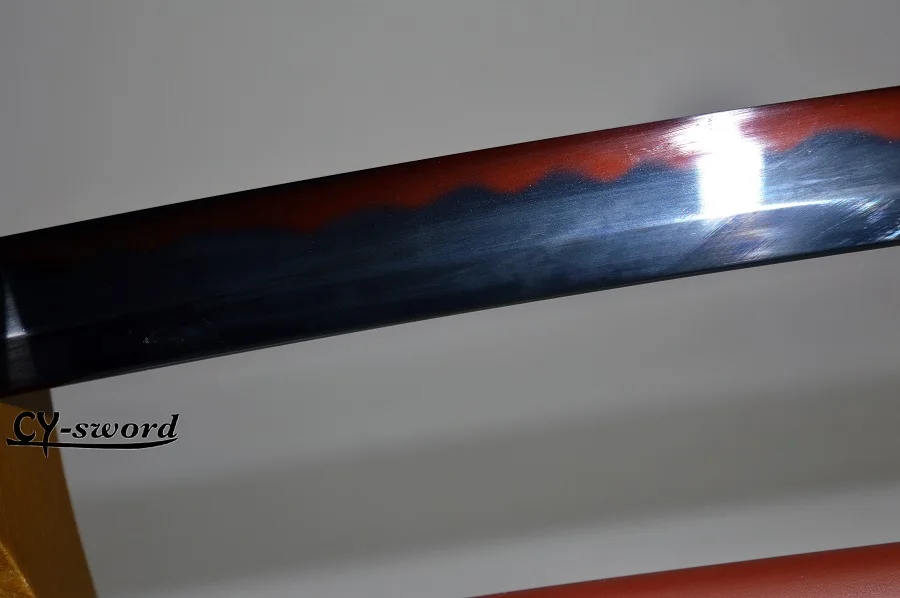 Глина закаленная строительная сталь черная лезвие katana Красный Хамон настоящий