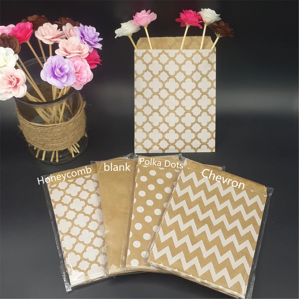 100 шт. коричневые бумажные пакеты из крафт бумаги нанизанные пищевые