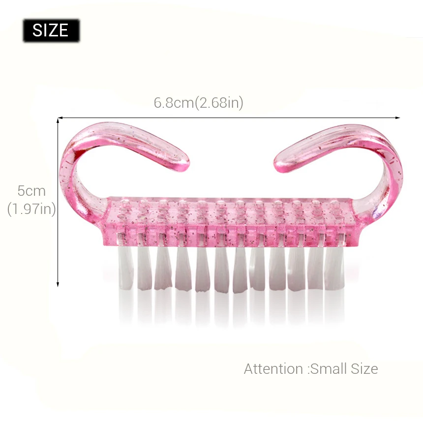 Brainbow 2 шт розовая пластиковая щетка для ногтей маленький размер очистки пыли