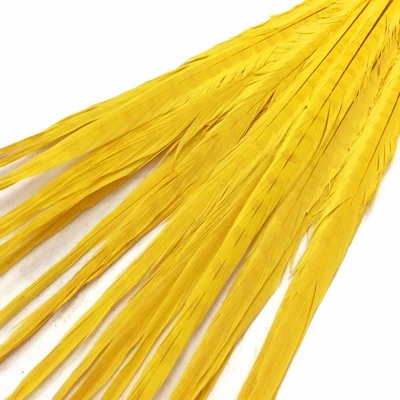 yellow 100 штук/красивые перья фазана 20-22 дюйма/50-55 см DIY Красный Цвет Окрашенные фестиваль костюм/украшения для головных уборов - Цвет: yellow